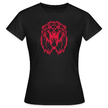 roaring lion roars ferociously tooth mouth 2 85 - Women's T-Shirt - black - Front - AI Model Female 172 dark (172cm)