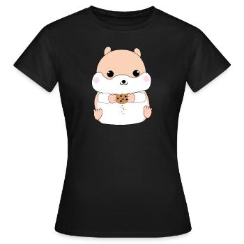 Hamster - Frauen T-Shirt - Schwarz - Vorne - AI Model Female 172 dark (172cm)