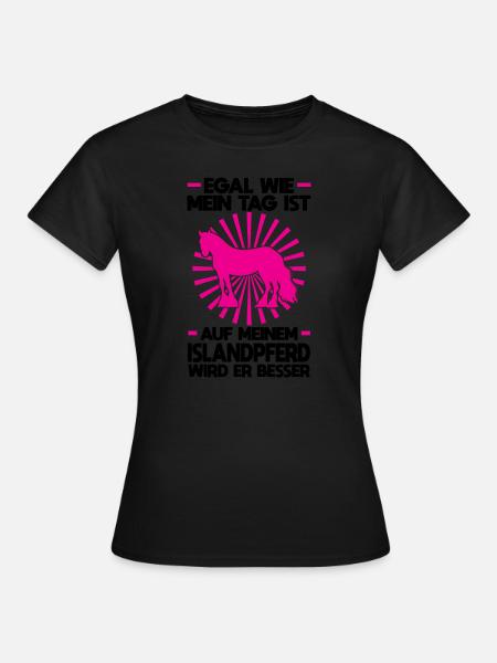 Islandpferd Pferd Isländer Geschenk - Frauen T-Shirt - Schwarz