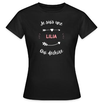 Je suis une lila qui déchire - T-shirt Femme - noir - Devant - AI Model Female 172 dark (172cm)