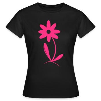 Flower flowers - Women's T-Shirt - black - Front - AI Model Female 172 dark (172cm)
