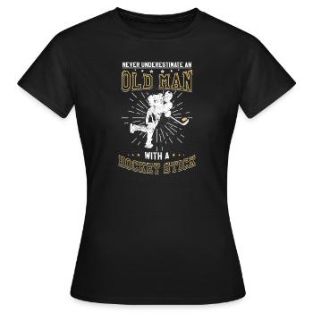 Hockey Vater Opa Vatertag Geschenk Sport Eissport - Frauen T-Shirt - Schwarz - Vorne - AI Model Female 172 dark (172cm)