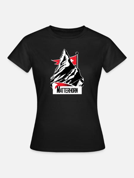Matterhorn Berg Flagge Geschenkidee Männer Frauen - Frauen T-Shirt - Schwarz