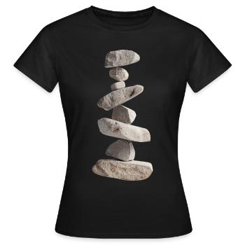 Pierres - T-shirt Femme - noir - Devant - AI Model Female 172 dark (172cm)