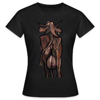 Kuh von hinten mit Euter stark - Frauen T-Shirt - Schwarz - Vorne - AI Model Female 172 dark (172cm)