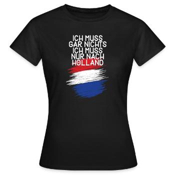Holland - Frauen T-Shirt - Schwarz - Vorne - AI Model Female 172 dark (172cm)