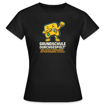 Graduation, Grade 4, Elementary School, Dapping, gaming - Women's T-Shirt - black - Front - AI Model Female 172 dark (172cm)