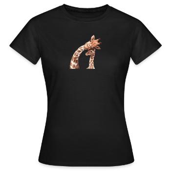 Mère et bébé animaux aquarelle girafe maman - T-shirt Femme - noir - Devant - AI Model Female 172 dark (172cm)