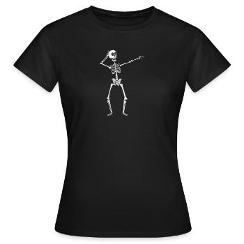 Clipart vectoriel squelette dansant le squelette - T-shirt Femme - noir - Devant - AI Model Female 172 dark (172cm)