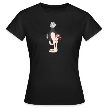 Strauß Cartoon Strauß Clipart Straußenkopf - Frauen T-Shirt - Schwarz - Vorne - AI Model Female 172 dark (172cm)
