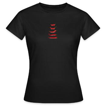 Rote Chilischoten-Grafik - Frauen T-Shirt - Schwarz - Vorne - AI Model Female 172 dark (172cm)