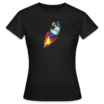 GME To the Moon Meme Aktien Wall Street Wetten - Frauen T-Shirt - Schwarz - Vorne - AI Model Female 172 dark (172cm)