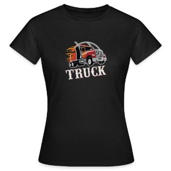 Camionneur Semi Truck Trucker - T-shirt Femme - noir - Devant - AI Model Female 172 dark (172cm)