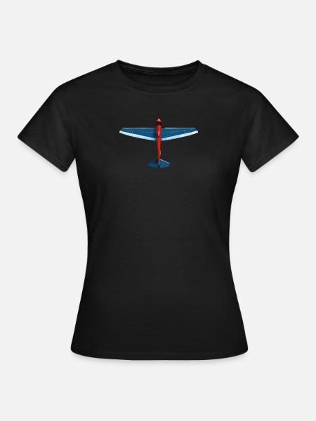 BleuPlaneur rouge - T-shirt Femme - noir