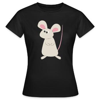 Cleveres Mäuschen - Frauen T-Shirt - Schwarz - Vorne - AI Model Female 172 dark (172cm)