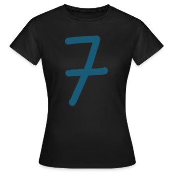 7 Numéro sept numéro anniversaire - T-shirt Femme - noir - Devant - AI Model Female 172 dark (172cm)