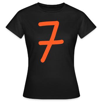 7 Numéro sept numéro orange anniversaire - T-shirt Femme - noir - Devant - AI Model Female 172 dark (172cm)