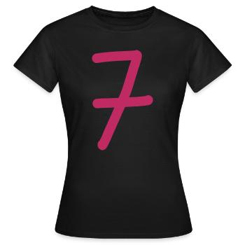 7 Numéro sept numéro rose anniversaire - T-shirt Femme - noir - Devant - AI Model Female 172 dark (172cm)