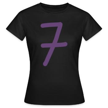 7 numéro sept numéro Violet anniversaire - T-shirt Femme - noir - Devant - AI Model Female 172 dark (172cm)