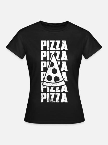 Stück Pizza - Frauen T-Shirt - Schwarz