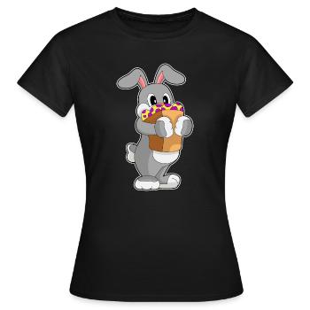 Achats de Pâques Bunny - T-shirt Femme - noir - Devant - AI Model Female 172 dark (172cm)