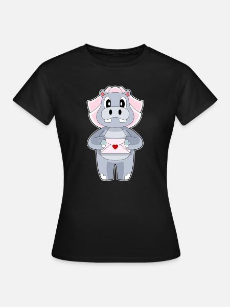 Nilpferd Braut Brief Hochzeit - Frauen T-Shirt - Schwarz