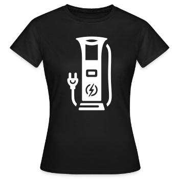 Borne de recharge électromobilité symbole électricité - T-shirt Femme - noir - Devant - AI Model Female 172 dark (172cm)