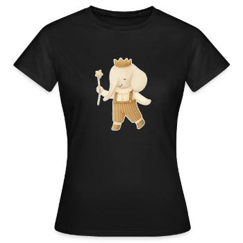 Éléphant royal en salopette - T-shirt Femme - noir - Devant - AI Model Female 172 dark (172cm)