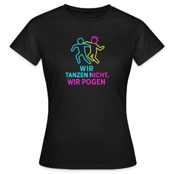 Duo de danse pogo néon - T-shirt Femme - noir - Devant - AI Model Female 172 dark (172cm)
