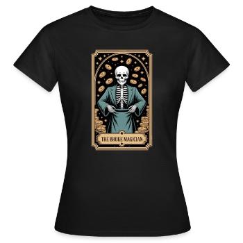Le magicien fauché squelette magicien humour - T-shirt Femme - noir - Devant - AI Model Female 172 dark (172cm)