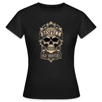 Respect Old Shooters Shooter Skull - Women's T-Shirt - black - Front - AI Model Female 172 dark (172cm)