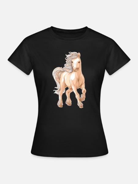Pferd Pony - Frauen T-Shirt - Schwarz