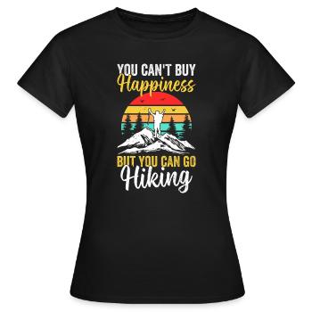 On ne peut pas acheter le bonheur, mais on peut aller faire de la randonnée - Bonjour - T-shirt Femme - noir - Devant - AI Model Female 172 dark (172cm)