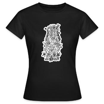 Shaman Head (outline) - Women's T-Shirt - black - Front - AI Model Female 172 dark (172cm)