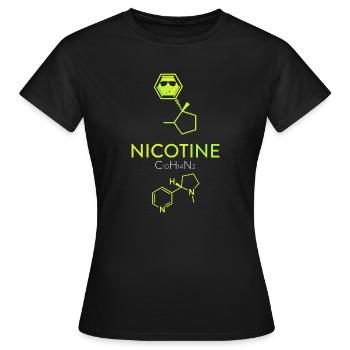 Nikotin Molekül - Chemie Element - Frauen T-Shirt - Schwarz - Vorne - AI Model Female 172 dark (172cm)