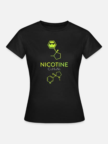 Nikotin Molekül - Chemie Element - Frauen T-Shirt - Schwarz