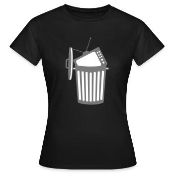 trash tv fernseher programm verdummung scheisse sc - Frauen T-Shirt - Schwarz - Vorne - AI Model Female 172 dark (172cm)