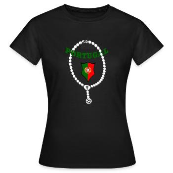 Portugal - T-shirt Femme - noir - Devant - AI Model Female 172 dark (172cm)