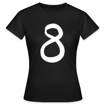 8 Huit chiffres Peint à la main Idée cadeau blanche - T-shirt Femme - noir - Devant - AI Model Female 172 dark (172cm)
