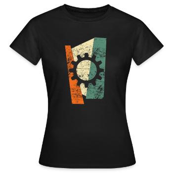 zahnrad - Frauen T-Shirt - Schwarz - Vorne - AI Model Female 172 dark (172cm)
