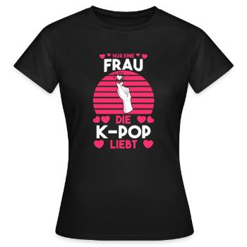 K-pop - Frauen T-Shirt - Schwarz - Vorne - AI Model Female 172 dark (172cm)