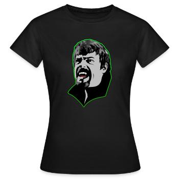 Un homme vampire affamé - vert - T-shirt Femme - noir - Devant - AI Model Female 172 dark (172cm)