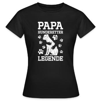Papa Hunderetter Legende Tierrettung Tierschutz - Frauen T-Shirt - Schwarz - Vorne - AI Model Female 172 dark (172cm)