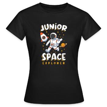 Junior Space Explorer Astronaute de l’espace - T-shirt Femme - noir - Devant - AI Model Female 172 dark (172cm)