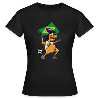 Fan Pferd Brasilien - Frauen T-Shirt - Schwarz - Vorne - AI Model Female 172 dark (172cm)
