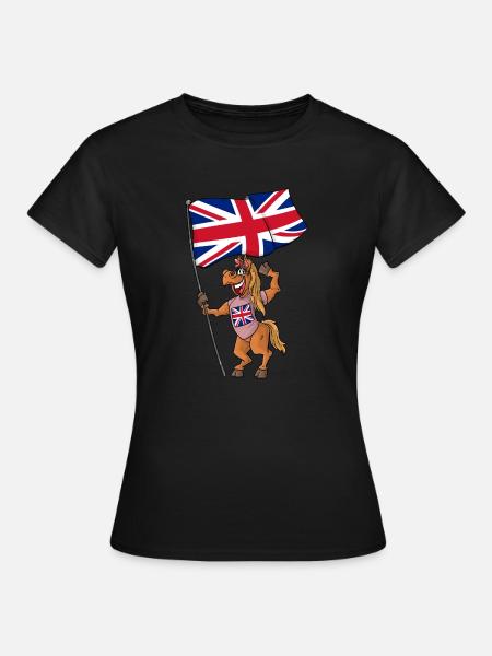 England Fan Pferd - Frauen T-Shirt - Schwarz
