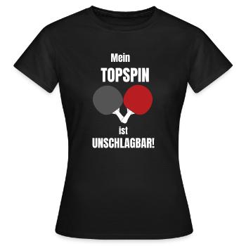 Tischtennis Aufschlag - Frauen T-Shirt - Schwarz - Vorne - AI Model Female 172 dark (172cm)