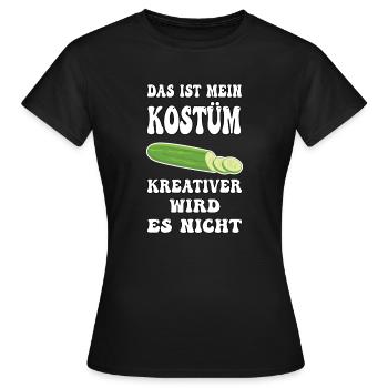 Gurken Karneval schnelles Kostüm, kreativer wird's - Frauen T-Shirt - Schwarz - Vorne - AI Model Female 172 dark (172cm)