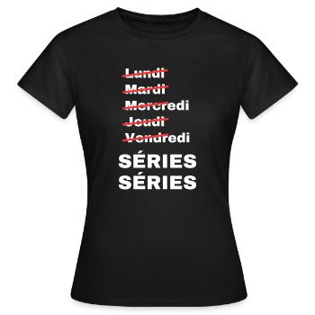 week-end séries - T-shirt Femme - noir - Devant - AI Model Female 172 dark (172cm)