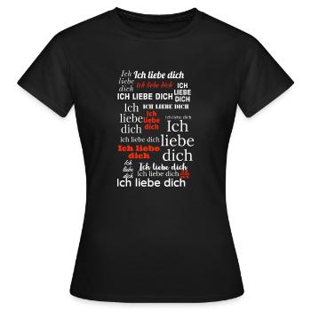 Ich liebe dich - Frauen T-Shirt - Schwarz - Vorne - AI Model Female 172 dark (172cm)